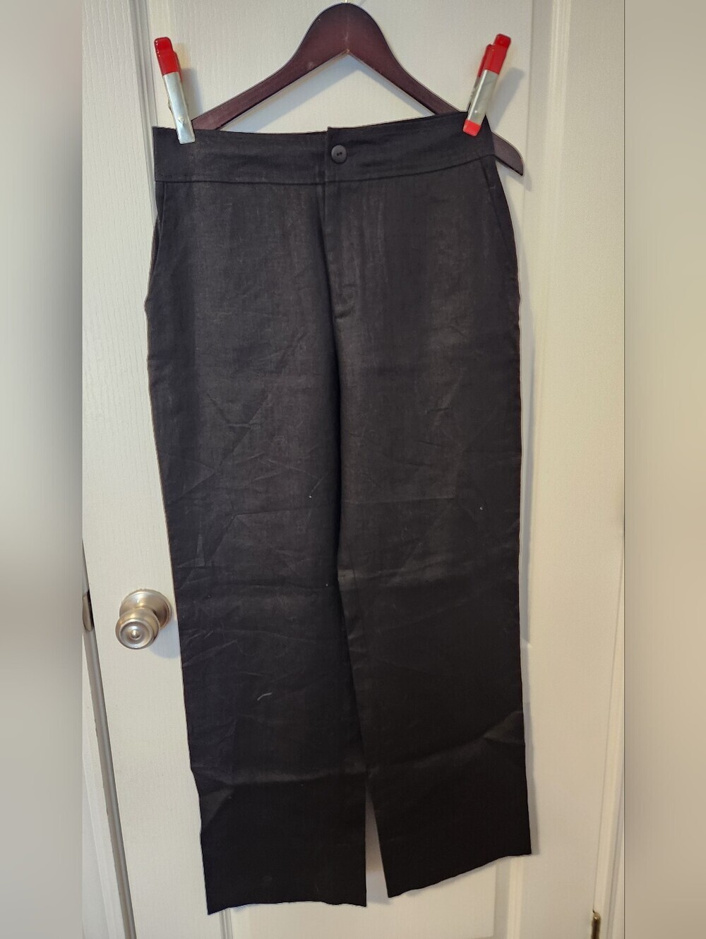 NWT Robert Kitchen Black Linen Pants Size 6